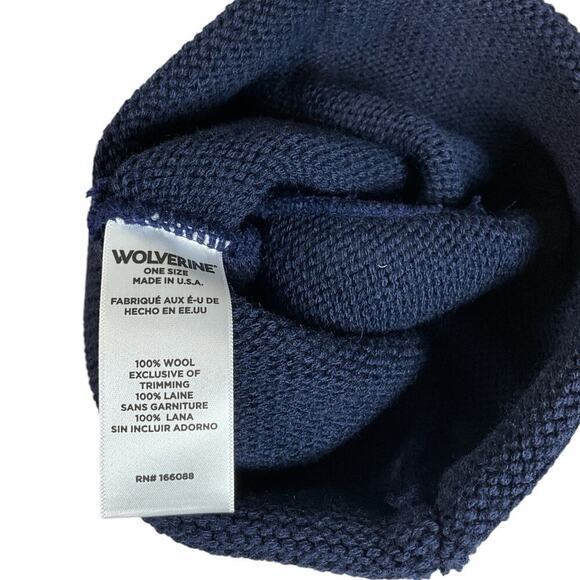 Wolverine 100% Wool Watch Cap Work Wear Mens One Size Blue NWT - Picture 7 of 7